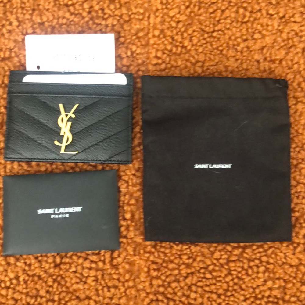 - YSL Credit Card Case Lou Style with Gold NWT -